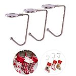 Kungfu Mall 3PCS Christmas Stocking Holders Metal Hooks Hanger Grip Clips for Christmas Table Fireplace Hanging Decoration