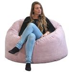 bananair - Bean Bag Chair Adult - Soft & Elegant Fine Ribbed Corduroy Fabric - Comfortable Foam Filling - Giant Bean Bag Sofa with Excellent Back Support (100 cm, Pink)