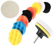 DIY Crafts 11Pc/Set 3" Car Polisher Polishing Pad Sponge Buff Buffing with Drill Adapter Waxing Auto Repair Cleaning Tools Accessories Kit (Pack Of 11 Pcs, Multi)