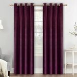 Guibaf Purple Velvet Curtains 96 inches Long Grommet Blackout Curtains for Bedroom Light Blocking Thermal Insulation Drapes Set of 2 Panels 52”x 96”