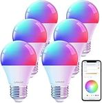 Linkind Color Changing Smart WiFi Light Bulbs, Work with Alexa & Google Home, A19 E26 Dimmable RGBTW Bulbs, No Hub Needed, 800 Lumen, 2.4Ghz WiFi, 6 Pack