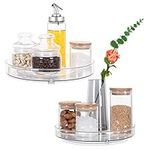 Lazy Susan Organizer Clear Lazy Susan Turntable for Cabinet Pantry Fridge Lazy Susan Spice Rack Plastic 2 Pack (9 inch & 10 inch)