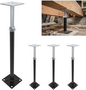 Adjustable House Floor Jacks, Post Floor Joist Jacks for Leveling, 16" - 20" Height Adjust Range, Telescoping Screw Jacks for Temporary Support, 5000 LBS Max Load Capacity 4 Pack