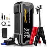 TOMAHAWK JST-4045 Heavy-Duty Jump Starter with Air Compressor | 2000A (4000A Peak) | 12000mAh Fast Charging PowerBank + LED Flashlight | 12 Month Replacement Guarantee