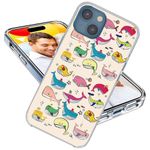 ARTIOSIT for iPhone 15 Case for Girl Women Men, Shockproof Thin Slim Soft TPU Clear Protective Phone Case Cover Design for iPhone 15 6.1,Cute Cartoon Animal Ocean Whale Jellyfish in Color