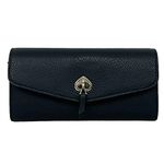 Kate Spade New York Marti Large Pebbled Leather Continental Flap Wallet Black, Black, Minimalist