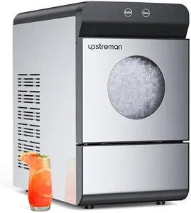 Upstreman Nugget Ice Maker, 33Lbs/Day, Self-Cleaning, 6 Ice Cubes in 15 Mins, 2 Water Refill, Countertop Ice Machine for Home/Office/Bar, X90 Pro