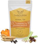 TeaNOURISH Turmeric Ashwagandha Herbal Tea | CAFFEINE-FREE | Indian Superfoods Blended with Black Pepper & Licorice | Supports Immunity - 100 g