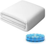 Iriisy Pool Pad 15 ft Round Above Ground, Geotextile Thick Pool Liner Pad for Bottom Protection, Heavy-Duty Under Pool Mat for Puncture Prevention, Swimming Pool Liners for Outdoor Padding, White