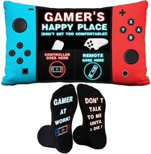 Undergo Gamer Gifts Pocket Design Throw Pillow Cover Case 20 x 12 Inch - Gaming Room Decoration - Gaming Room Décor Stocking for Men Him Teen Boys, Teenage Gift Idea, Pillowset03