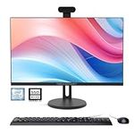 LEEDOW 24Inch All-in-One PC 8G RAM 512G SSD i7 Quad-Core (Up to 3GHz) All-in-One Desktop Computers with Adjustable Detachable Camera IPS HD Display with Dual Band WiFi BT 4.2(Black)