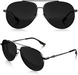 LUENX Men Sunglasses Polarised Blac