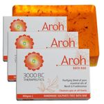 Aroh Ayurvedic, Antibacterial Face and Body Soap Bar for Radiant Skin. Frankincense, Neroli, Palash Flowers and Vitamin E for Acne and Scar Control, Gentle Exfoliation. Sulphate Free, 3x100g