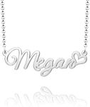 SexyMandala Personalized Name Necklace Custom Gold Name Plate Necklace Sterling Silver Love Heart Pendant Gift Card, Metal, glass