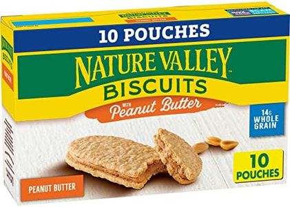 Nature Valley Biscuit Sandwiches, Peanut Butter, 10 CT, Kids Snacks, 13.5 OZ