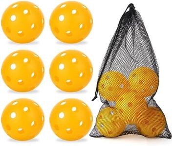 Urspasol Plastic Practice Softball 11 inch 6 Pack with Mesh Bag 26 Holes with Highly Bounce High Visibility for Batting Practice or Backyard Baseball Play Yellow