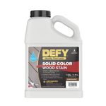 DEFY Solid Color Wood Stain Sealer - Deck Paint and Sealer for Decks, Fences, Siding, Outdoor Wood Furniture, & All Exterior Wood Types - Dark Walnut, 1 Gallon