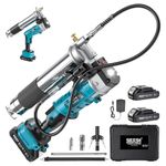 Seesii 12000 PSI Cordless Electric Grease Gun, Innovative 2-in-1 Design, 5.3 oz/min High Flow Battery Powered Grease Pump Kit, 2×2.0Ah Batteries, Quick-Release Coupler for Automotive, Farm Equipment