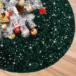 B-COOL Christmas Tree Skirt Xmas Decoration: 48 Dark Green Tree Skirt Large Soft Velvet Tree Mat for Christmas Holiday Indoor and Outdoor Party Xmas Tree Decorations