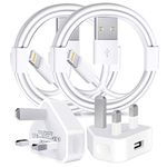 iPhone Charger Plug and Lightning Cable, [Apple MFi Certified] iPhone USB Fast Wall Charging Adapter with 2 Pack Lightning to USB Fast Charging Cord for iPhone 13/12/11/XS/XR/8/7/6/6s Plus/SE/iPad