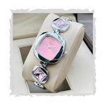 STYLEDOSE Luxury Dial in Square case with Ston Studded brecelet Strap Quartz Analogue Wrist Watches for Women's & Girls&Miss&Ladies (Silver (Pink))