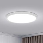 Bojim Bathroom Ceiling Lights, 18W 2146LM Round Ultra Thin Ceiling Light, 6000K Cool White Modern Flush Mount Ceiling Light for Living Room, Dining Room, Kitchen, Balcony, Hallway, Ø22CM