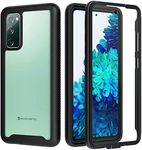 seacosmo Samsung S20 FE Case with Screen Protector, Full Body Shockproof Air Cushion Protective Cover[Compatible with Fingerprint Sensor] Slim Fit Bumper Case for Samsung Galaxy S20 fe 5G 6.5" - Black