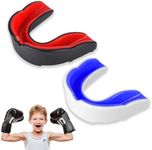 Sports Mouth Guard, Gum Shield for Braces, 2 Pcs Mouth Guard, for All Contact Sports Mouth Guard Boxing, Gum Shield Rugby, Football, Lacrosse, Hockey Mouthguard (Red Blue)