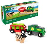 BRIO World Battery Powered Farm Train Engine for Kids Age 3 Years Up - Wooden Railway Add On Accessories