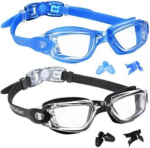 EverSport Swim Goggles, Swimming Glasses for Adult Men Women Youth Kids Child, Anti-Fog, UV Protection, Blue&Black