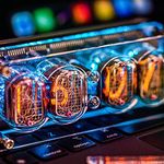 GUAZI STORE Former Soviet Union IN12 Glow Tube Clock Glow Tube Clock Luminous Tube Clock Nixie Tube Clock, Digital Clock, Retro Nostalgic Desktop/Room Decoration Creative RGB Clock Gift