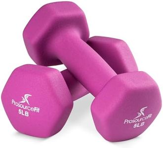 ProsourceFit Neoprene Dumbbell Coated for Non-Slip Grip, 5 lb