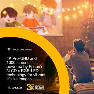 Epson Lifestudio Flex EF-72 Portable Projector – HD Home Theater