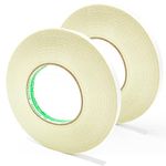 KAIHENG Hem Tape Double Sided, Clear Double-Sided Sticky Fabric Tape Stitch Witchery No Sew Hemming Tape for Pants, Curtains, Easy to Remove 1/2 Inch x 200 Feet 2 Rolls