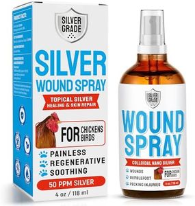 SILVER GRADE Wound Spray for Chicken from Birds & Chicken Antibiotics Alternative to Help with Pecking Sores, Bumblefoot, Cuts – Poultry Spray with Silver – GMOs Free – 4-Oz Bottle