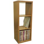 WATSONS CUBE - 3 Cubby Square Display Shelves/Vinyl LP Record Storage - Oak