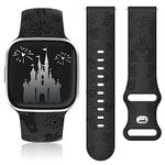 Girovo Engraved Cartoon Band Compatible with Fitbit Versa 2 Band/Versa Lite/Versa Band Women, Cute Soft Silicone Replacement Straps Bracelet Sport Designer Fancy Summer Wristbands for Fitbit Versa SE