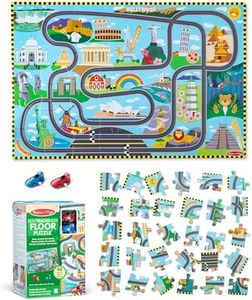 Melissa & Doug Race Around The World Tracks Floor Jigsaw Puzzle (48 Pieces)