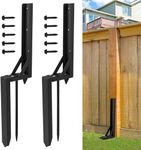 VANROUG 2PCS Fence Post Repair Kit Heavy Duty Fixer Anchor Ground Spike,Fence Post Support Stake for Repairing Damaged Fence Gate Posts Sign Posts or Mailbox