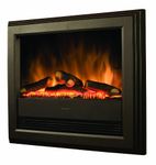 Dimplex Bach Optiflame Electric Wall Fire, Dark Grey and Black Wall Mounting and Inset Wall Fire with LED Flame Effect and Log Style Fuel Bed, Concealed 2kW Adjustable Fan Heater and Remote Control