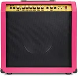 LyxPro 60 Watt Electric Guitar Amplifier | Combo Solid State Studio & Stage Amp with 10” 4-Ohm Speaker, Custom EQ Controls, Drive, Delay, ¼” Passive/Active/Mic Inputs, Aux In & Headphone Jack - Pink