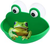 Pensino Frog Habitat Frog Dish Holder with Suction Cups, Cute Frog Terrarium Decor Fish Tank Decoration for Tree Frog Toad Tadpole (1 Pack)