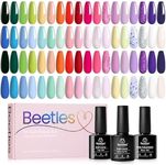 beetles Gel Polish Gel Polish Nail Set 36 Colors Floral Rhapsody Collection Pastel Bright Girly Sparkle Glitter Lacquer with 3Pcs Base Matte and Glossy Top Soak off Uv Lamp All Seasons for Women