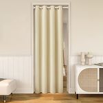 HOMEIDEAS Beige Doorway Curtains Privacy, Grommet Closet Curtain for Bedroom, W39 x L78 Inch Solid Blackout Door Cover Curtains, Tie Back Insulated Window Curtain Drape, 1 Panel