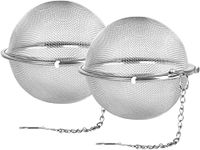 YOMITH Strainer-Stainless Steel Tea Ball Infuser, Premium Tea Filter Tea Interval Diffuser with Extended Chain Hook for Loose Leaf, Tea and Spices & Seasonings (Large, Pack of 2)