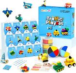 Air Dry Clay Kit -Traffic Theme, Modeling Clay for Kids, DIY Model Magic Clay with Sculpting Tools and Tutorials, 12 Boxes Molding Clay, Ultra Light, Soft & Non-Sticky, Arts and Crafts Gift for Kids