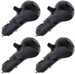 eMagTech 4Pcs DC 12V Car Cigarette Lighter Plug with 10A Fuse Car Fused Cigarette Lighter Switch Power Socket Plug with LED Indicator for Car in Black