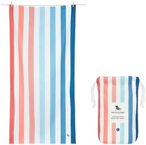 Dock & Bay Serviette de Plage - Séchage Rapide, sans Sable - Compacte, Légère - 100% Recyclée - Contient Un Sac - Summer - Sand to Sea, Large (160x90cm, 63x35)