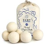 Wool Dryer Balls – Natural Fabric Softener, Reusable, Reduces Static and Wrinkles, Saves Drying Time, Alternative to Dryer Sheets, Extra-Large (Pack of 6)