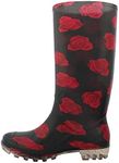 Shoes8teen Womens Basic Rain Boots Red Rose 9